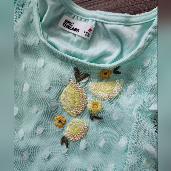 Epic Threads Tulle Polka Dot Lemonade Embellished Ruffled Dress - Picture 3 of 5